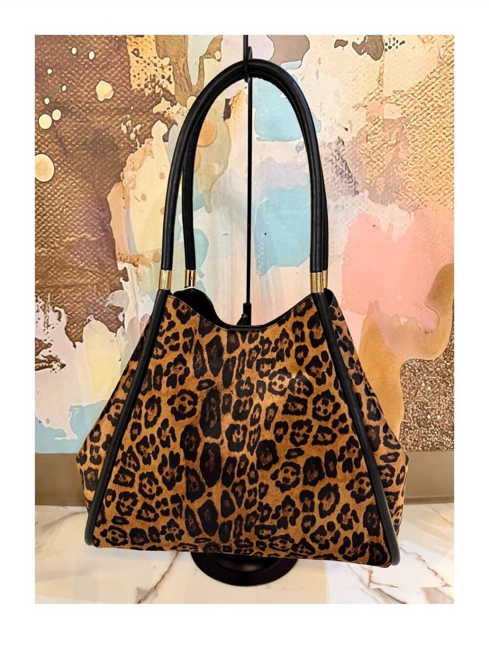 (NWT) Shiraleah "Danny" Leopard Tote Bag With Gold Hardware
